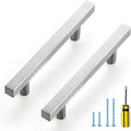 Brushed Nickel Cabinet Handles 30 Pack 3-3/4 in Pulls - Satin Square