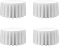 BRILLMAX 4 Pack 120 in Round Tablecloths - Durable White Linen Look