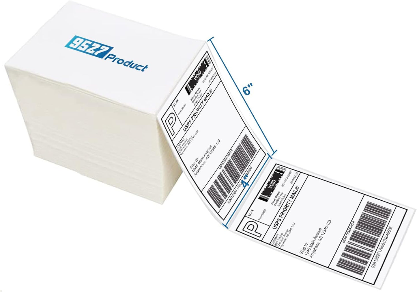 500 White Shipping Labels, Fanfold, Perforated