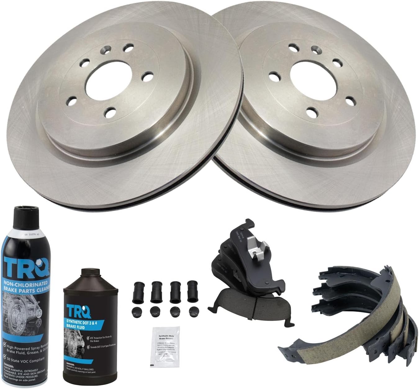 TRQ Rear Brake Pad & Rotor Kit for 2013-2018 Lincoln MKT