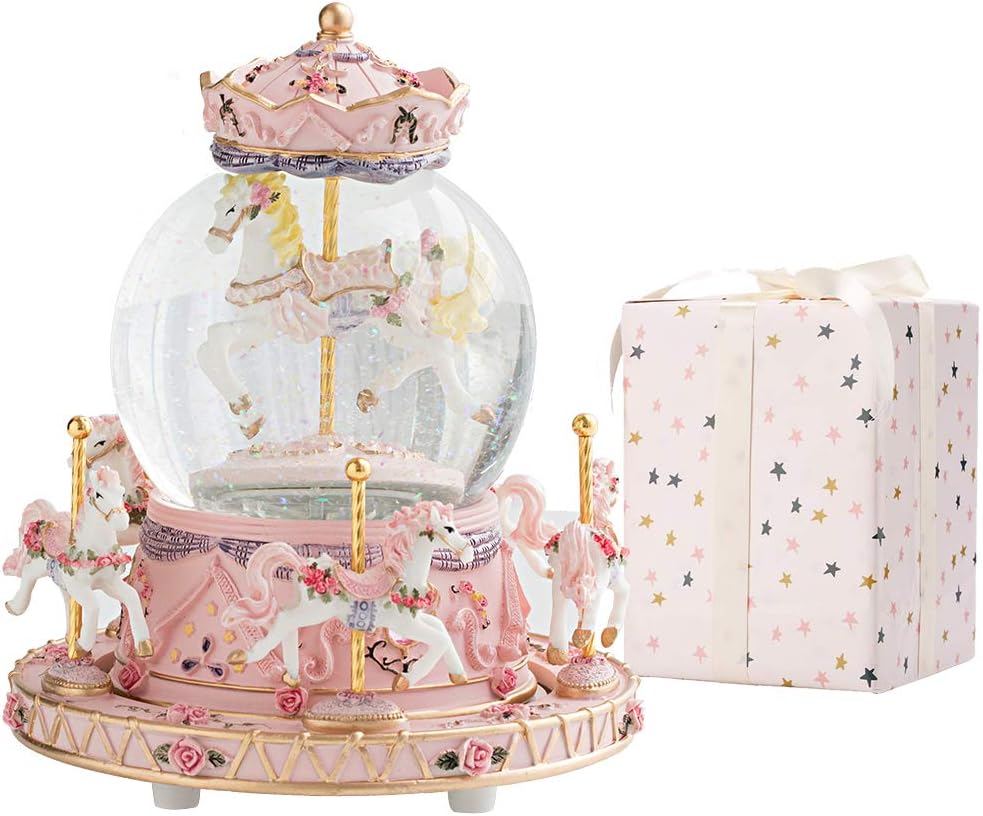 Enchanting Carousel Music Box with Colorful Lights for Gifts