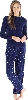 PajamaMania Women's Fleece Long Sleeve Pajama PJ Set - Cozy & Warm