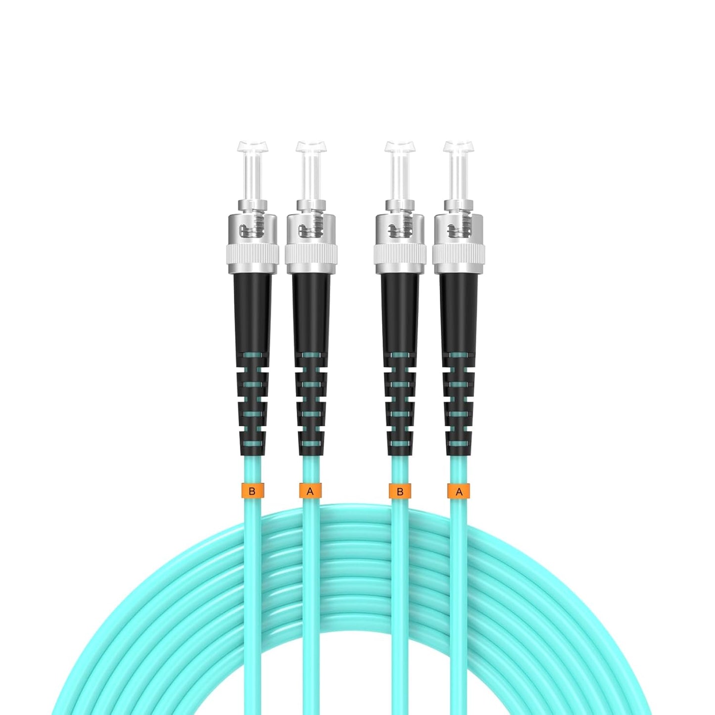OM3 Fiber Patch Cable ST/UPC to ST/UPC 196ft for High-Speed Networks
