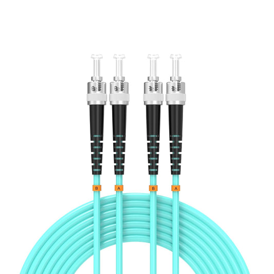 OM3 Fiber Patch Cable ST/UPC to ST/UPC 196ft for High-Speed Networks