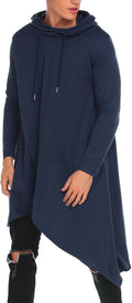 Men's Hooded Poncho Cape Cloak Hoodie - Asymmetric Casual Layer