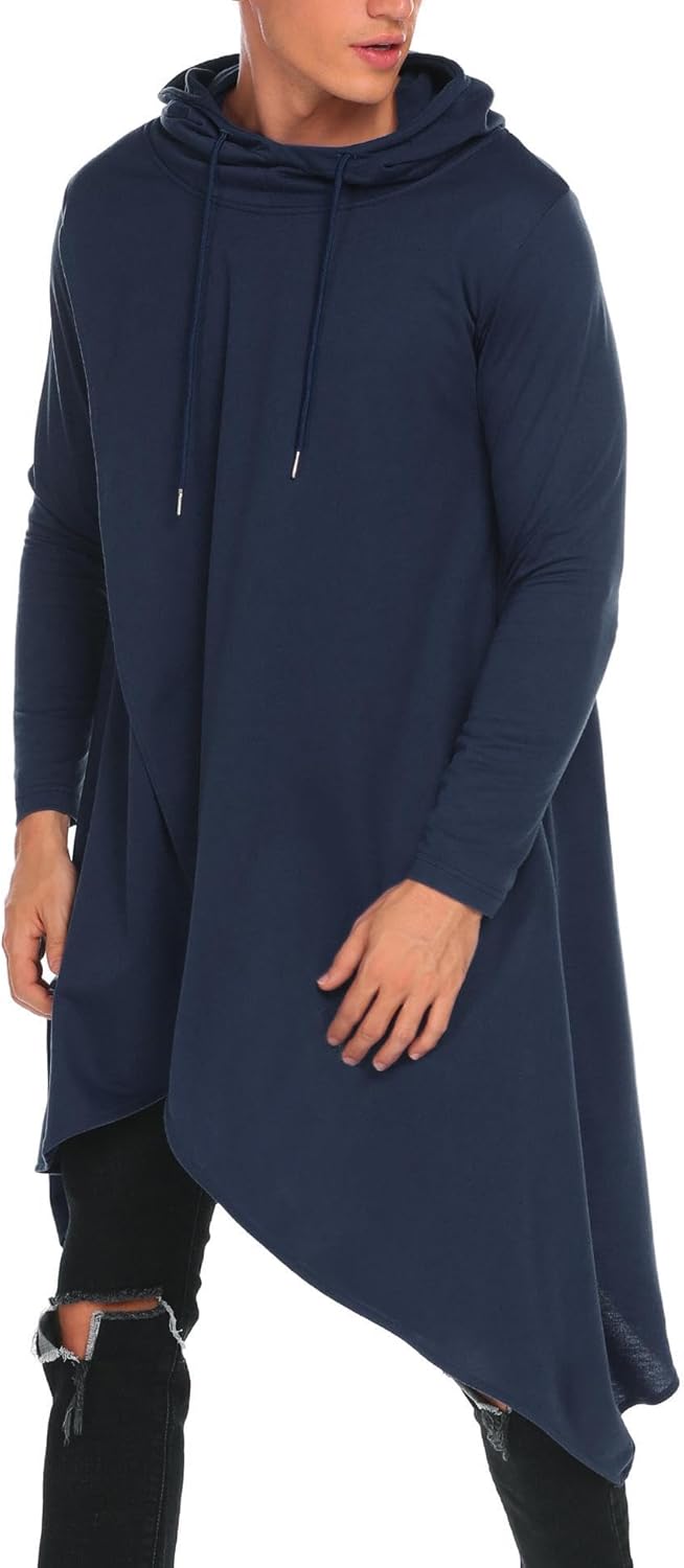 Stylish COOFANDY Men's Hooded Poncho Cape for Casual Wear