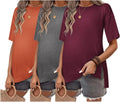 Ekouaer Maternity Shirts 3 Packs for Comfortable Pregnancy Wear