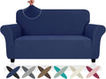 Super Stretch Loveseat Covers for Dogs, Navy Blue Slipcover