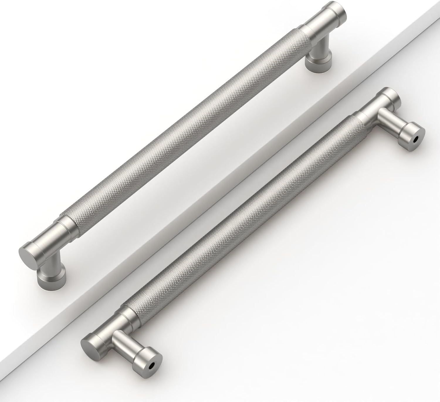 Knurled Cabinet Pulls 10 Pack Brushed Nickel Kitchen Hardware