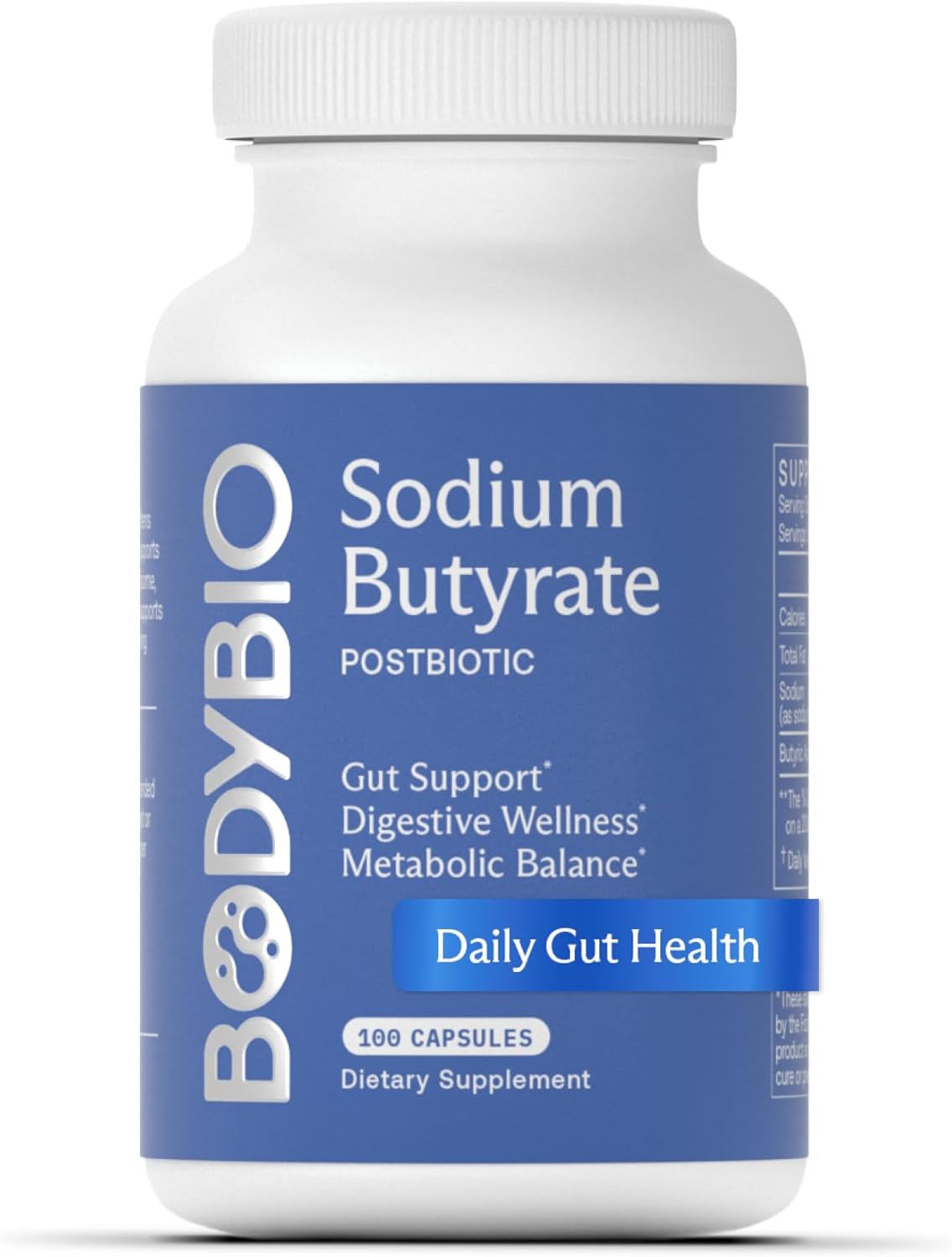 BodyBio Butyrate for Gut Health and Digestive Support Relief