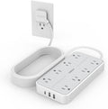Flat Plug 15 FT Extension Cord Surge Protector - Wide Spaced Outlets