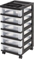 Office Depot Medium Plastic Storage Cart, 6 Drawers - Rolling
