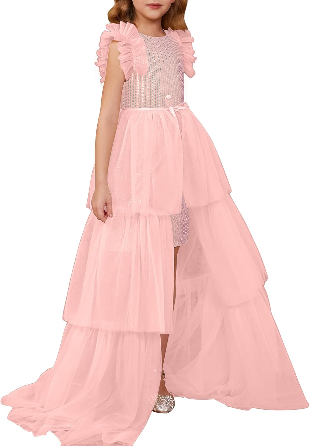Dazzling Girls Sequin Dress for Pageants and Parties