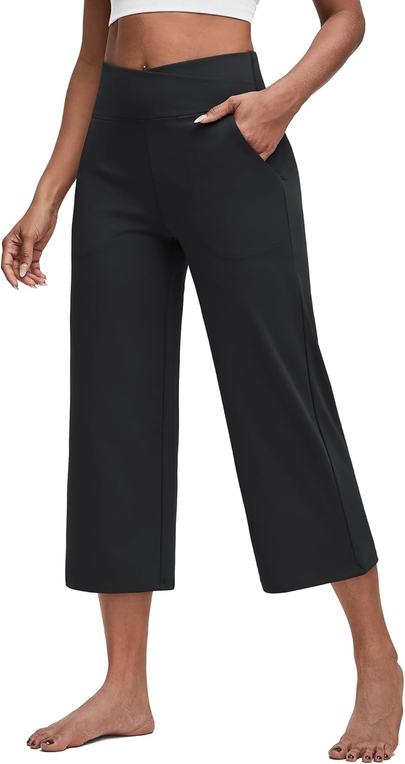 G4Free Capri Pants for Women - Stylish Wide Leg Yoga Capris