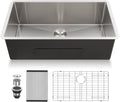 Undermount Kitchen Sink 33x19x10 in Stainless Steel - Deep Single Bowl