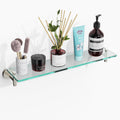 Glass Shelves for Bathroom 20in Brushed Nickel Floating Shelf - Modern