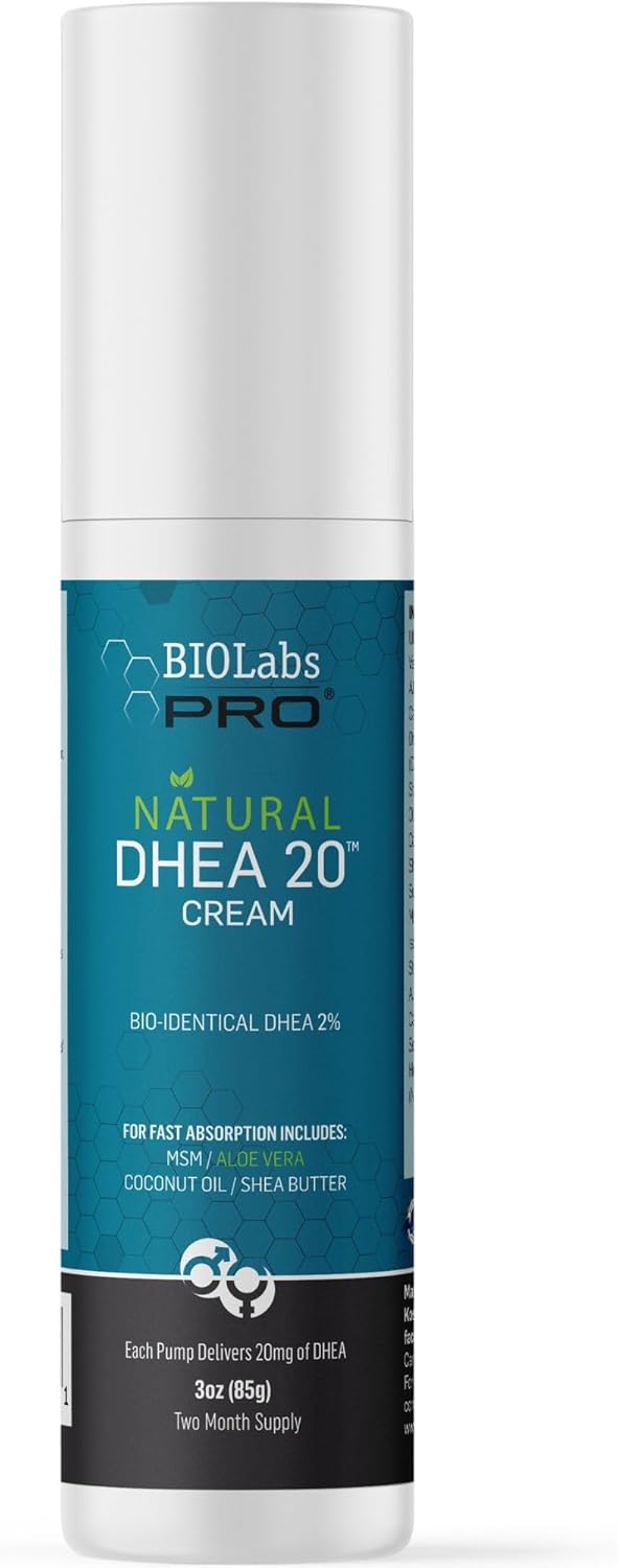 All Natural Bioidentical DHEA Cream for Men and Women - 3oz