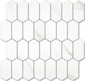 Long Hexagon Peel and Stick Backsplash Tile - White Marble Look