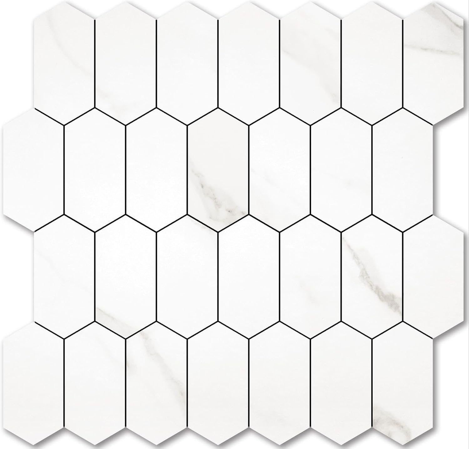 Vamos Tile Long Hexagon Peel and Stick Backsplash for Home
