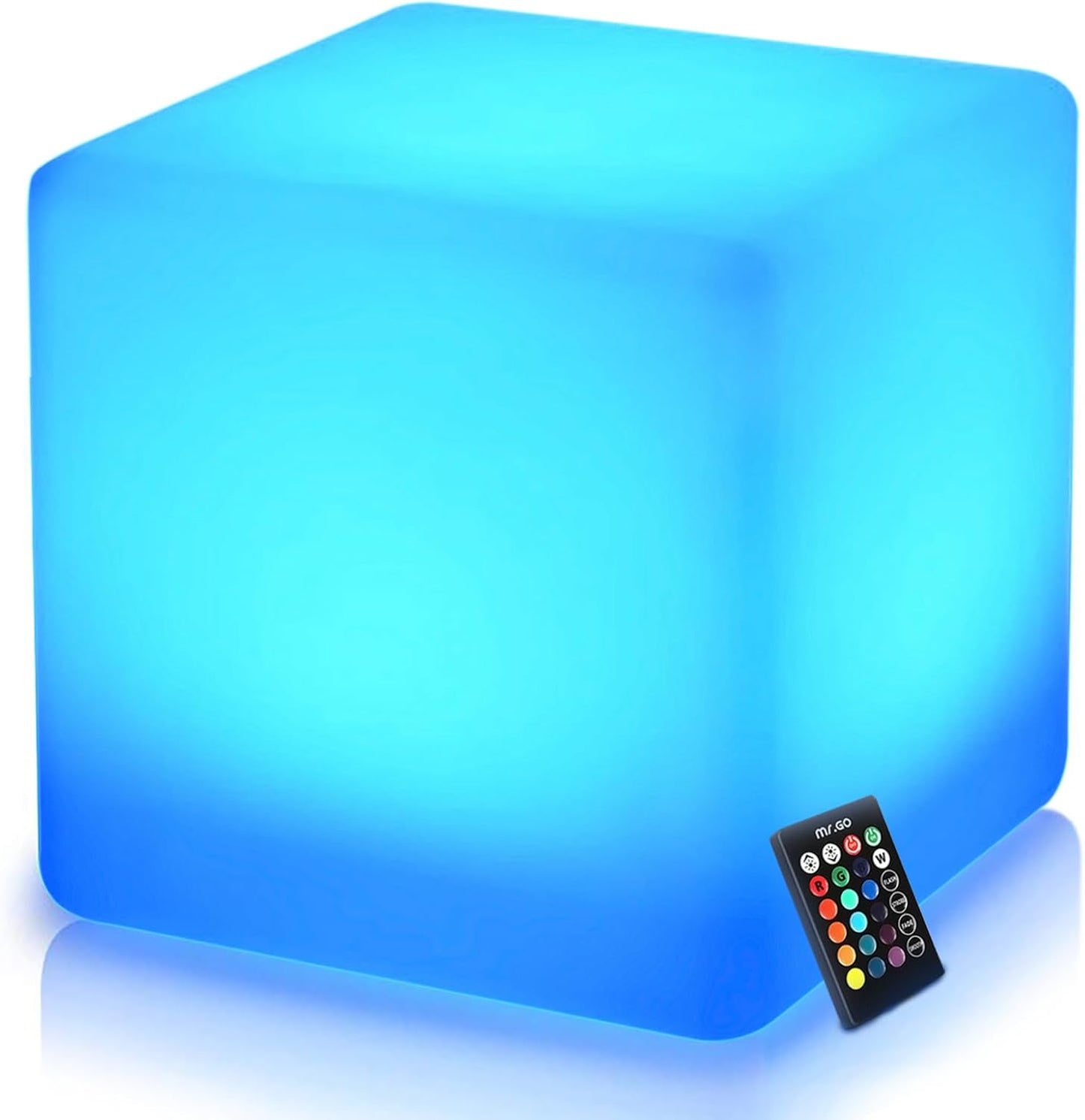 Mr.Go 16-Inch Rechargeable LED Cube Chair Light for All Spaces