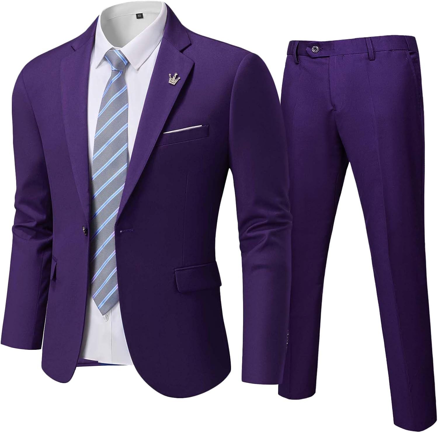 MY'S Men's 2 Piece Slim Fit Suit Set with Tie for Every Occasion