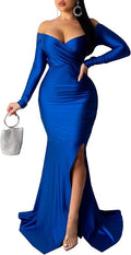 Vakkest Women's Summer Off Shoulder Maxi Dress for Weddings
