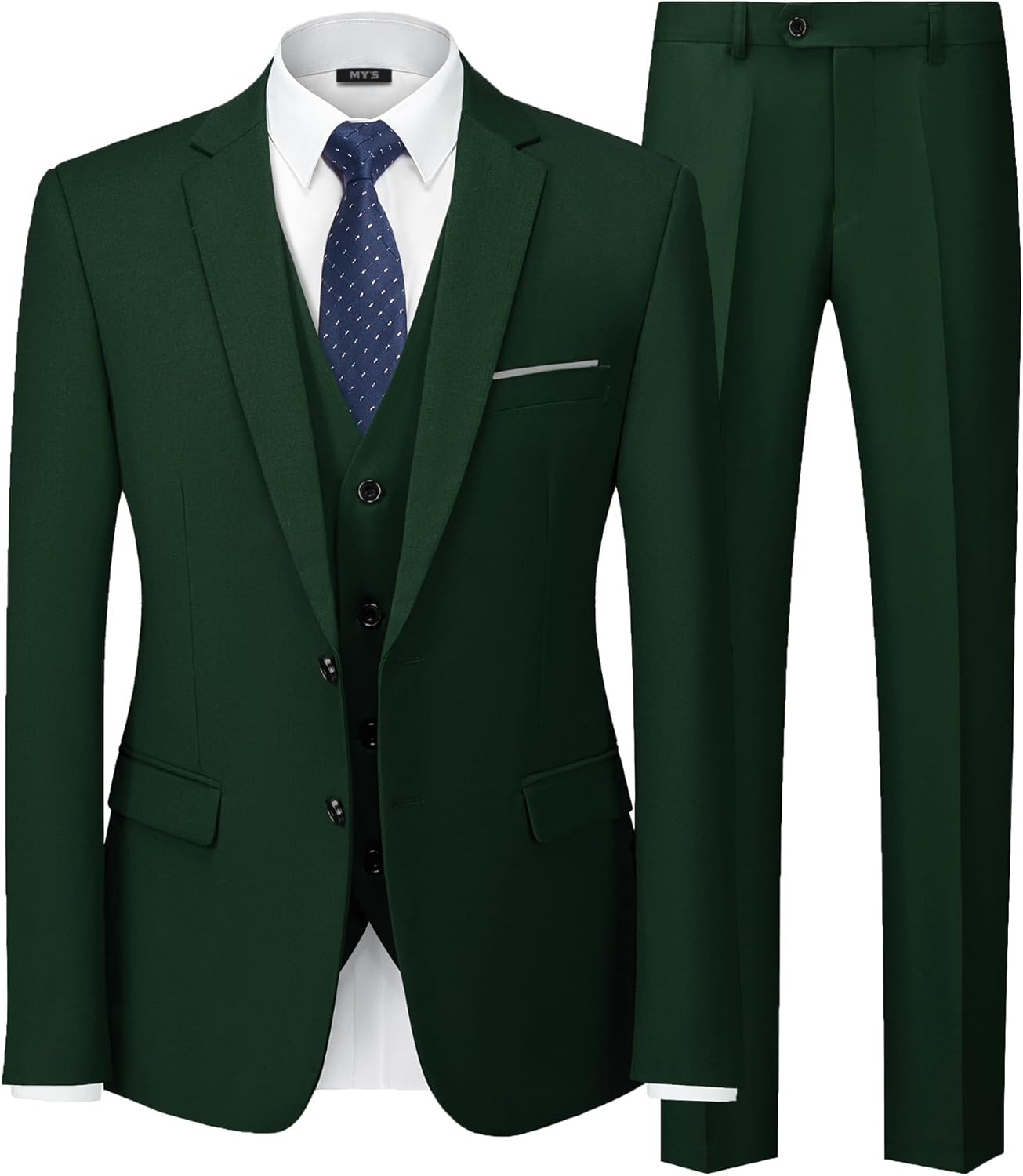 MY'S Men's 3 Piece Slim Fit Suit Set for Business and Weddings