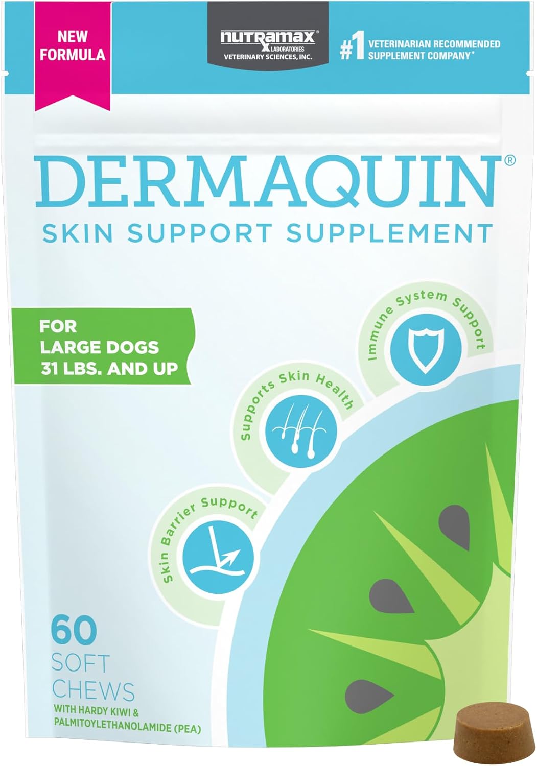 Nutramax Dermaquin Skin Support Supplement for Large Dogs