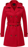 US Women's Trench Coat Double-Breasted Mid-Length Trench made