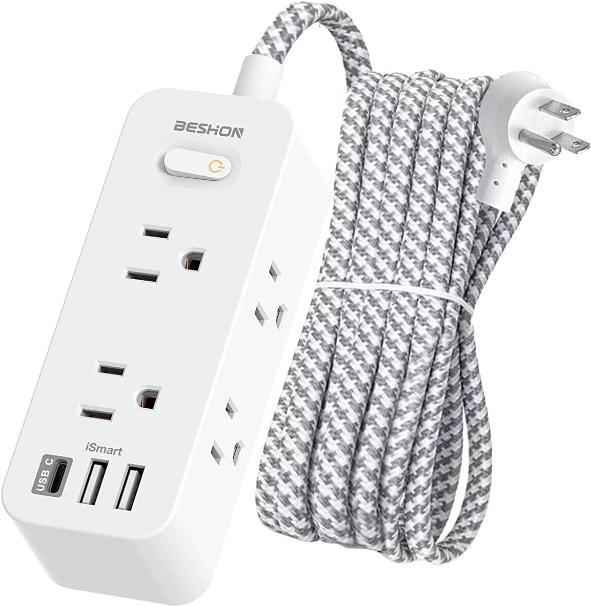 BESHON 10 FT Surge Protector Power Strip: Maximize Outlets!