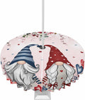Romantic Waterproof Round Tablecloth - 60 Zippered, Gnomes & Flowers