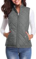 Fuinloth Women's Quilted Vest Stand Collar Lightweight (Style D1XZ)