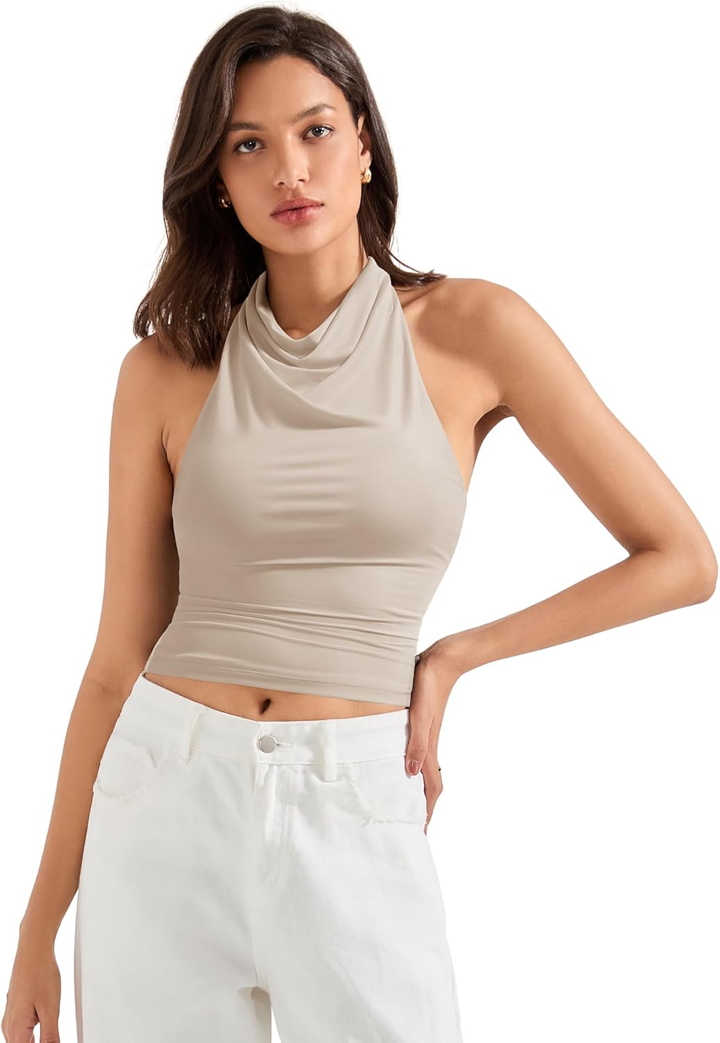SUUKSESS Women Halter Backless Tank Tops for Summer Nights