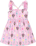 Disney Minnie Mouse Elsa Toddler Girl Dress Ruffle Sleeve Summer
