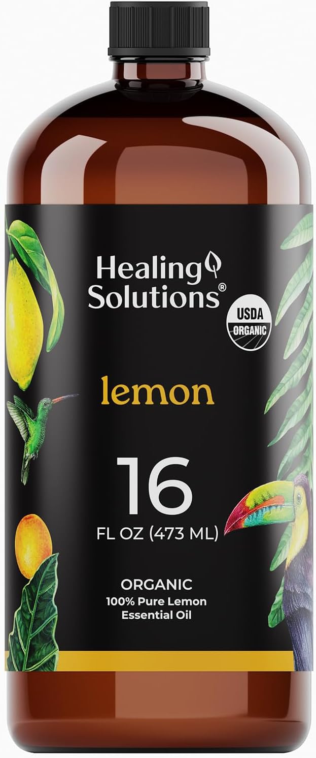 Organic Lemon Essential Oil for Cleaning and Diffusing 16 oz