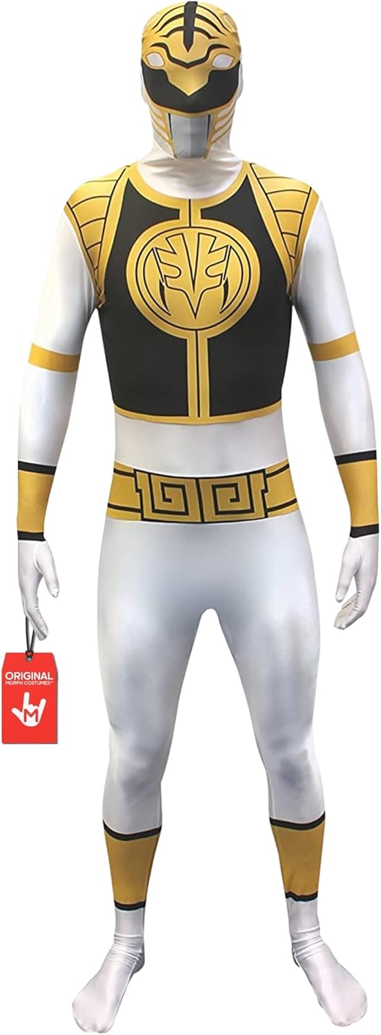 White Power Ranger Costume for Men - Ideal for Halloween Parties