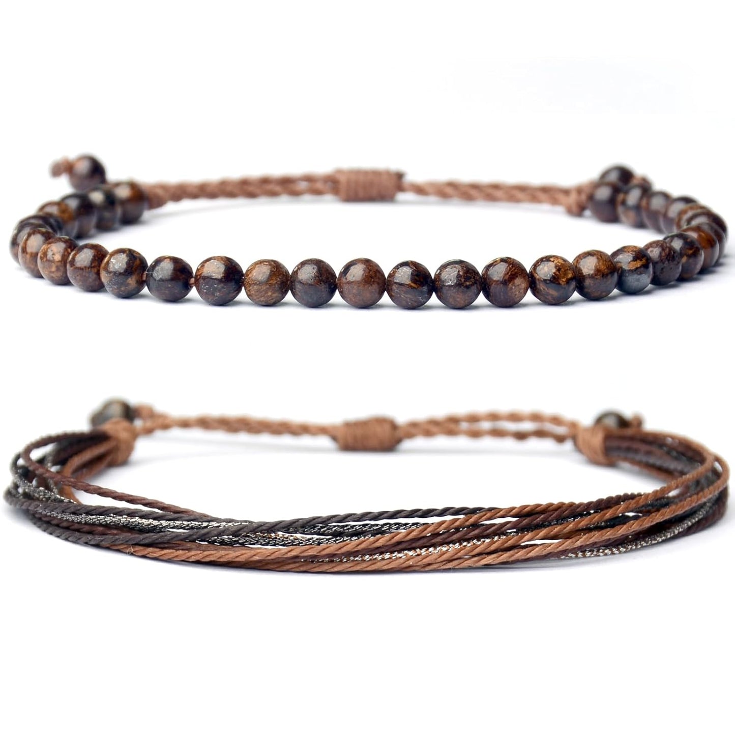 Adjustable Stone Bracelets Set - Unique Gift for Him