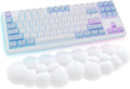 Cloud Wrist Rest Keyboard White - PU Leather Memory Foam Support