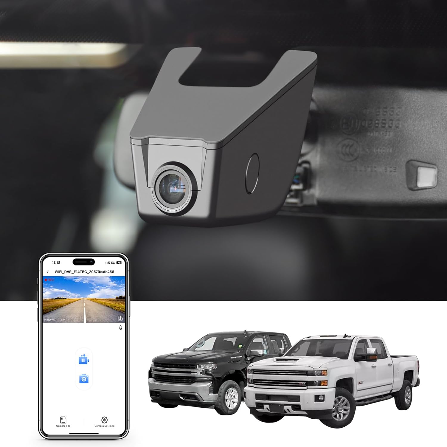 4K Dash Cam for Chevy Silverado 1500 2500 3500 Model E