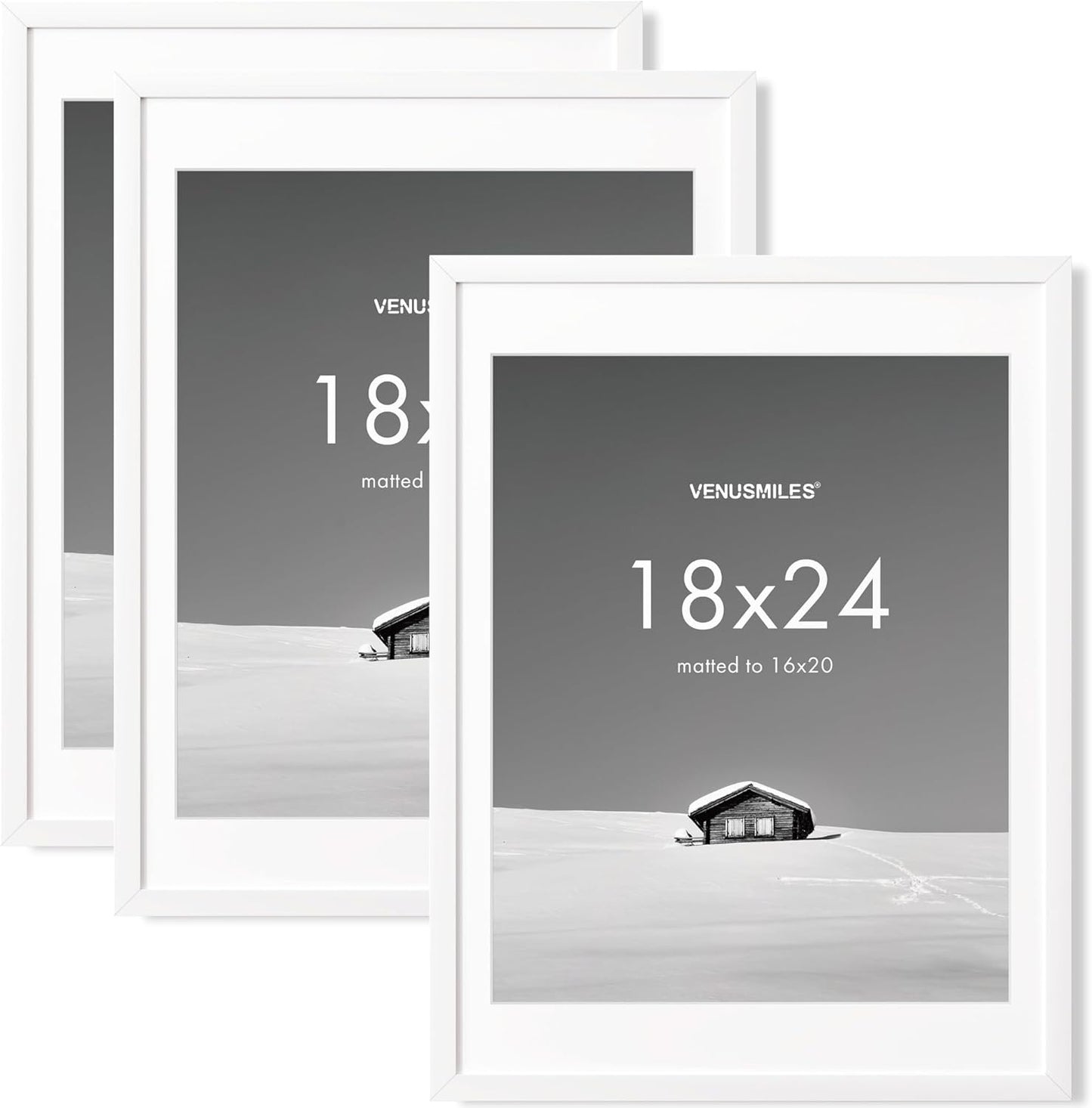 18x24 Picture Frame Set with Removable Mat for Versatile Display