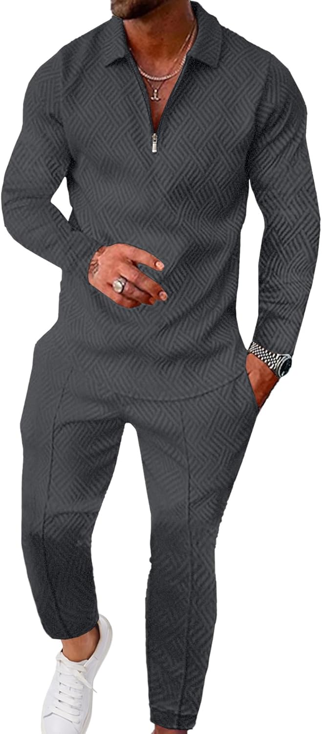 UOUA Mens 2 Piece Set Casual Outfits for Stylish Comfort