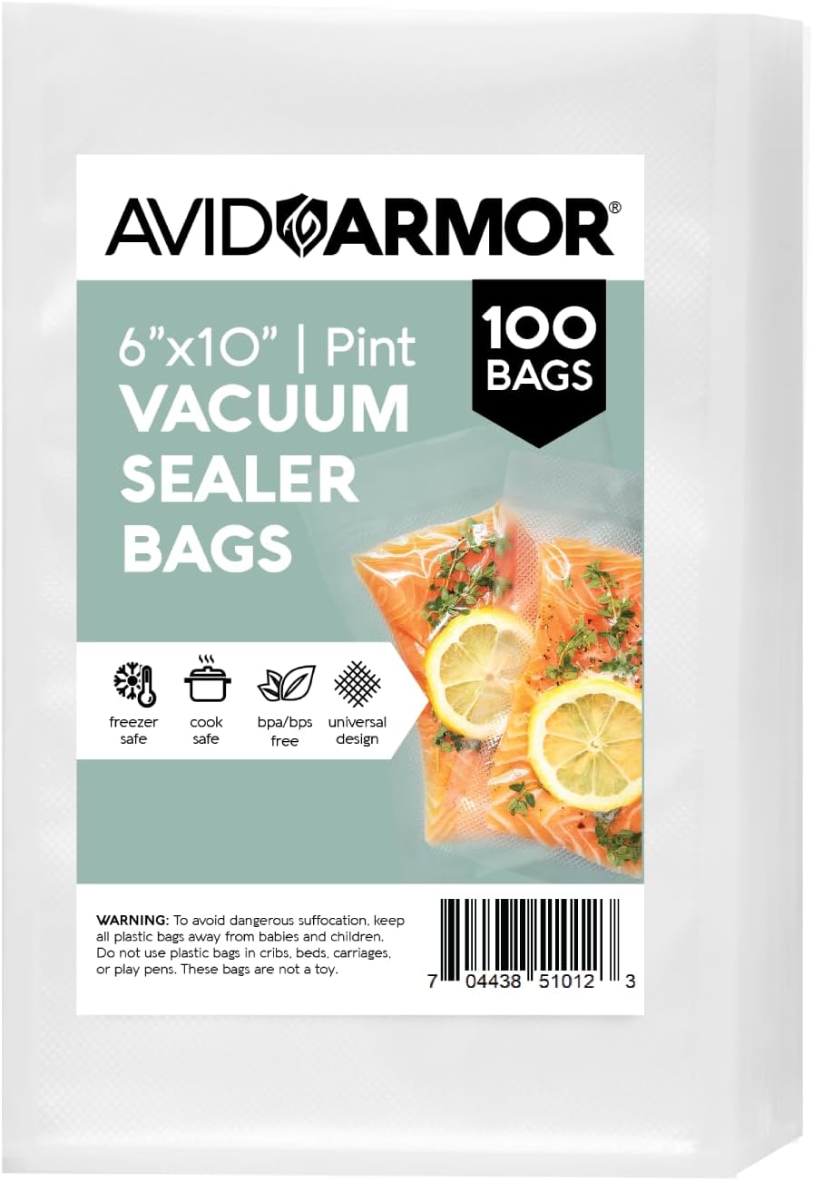 100 Pint Size Vacuum Sealer Bags - Meal Saver Storage