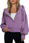 Trendy Queen Hoodies for Women Full Zip Cropped (Style 2Y6S)