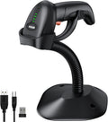 Bluetooth 2D Barcode Scanner with Auto-Sensing Stand - Fast Reliable
