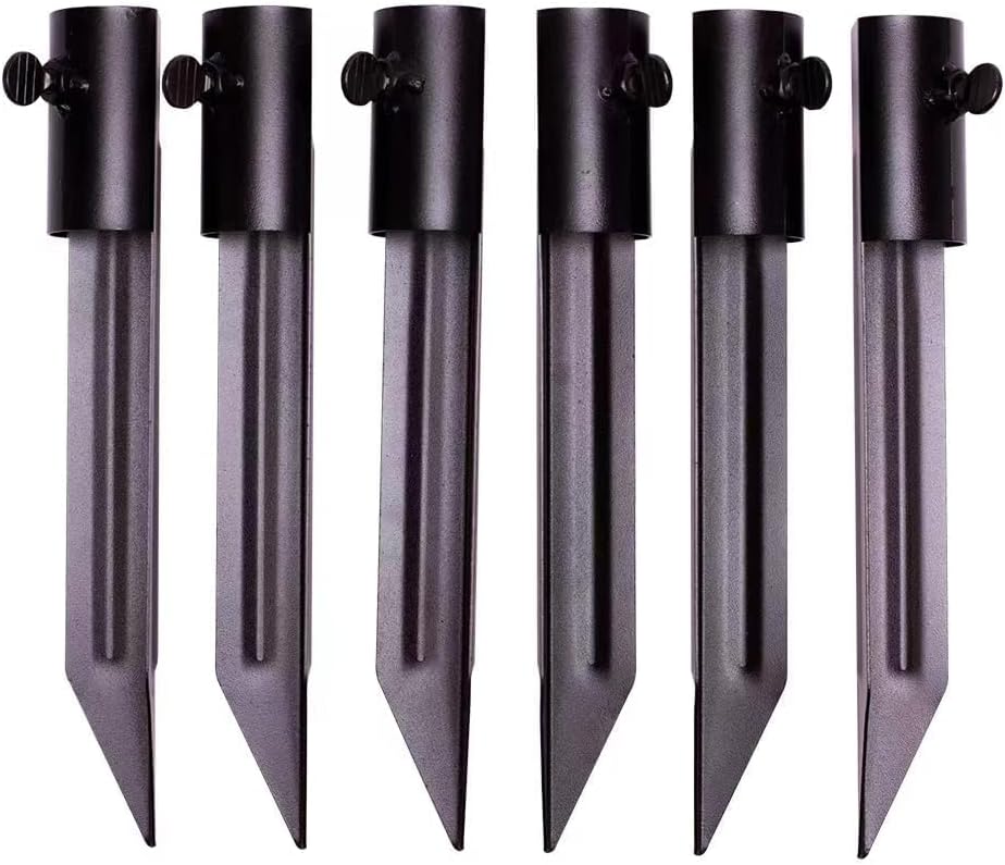 Outdoor Light Stakes for Tiki Torch Stand - 6 Pack of Metal Stakes