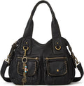 Worldlyda Women Canvas Hobo Purse - Stylish Multi Pocket Tote