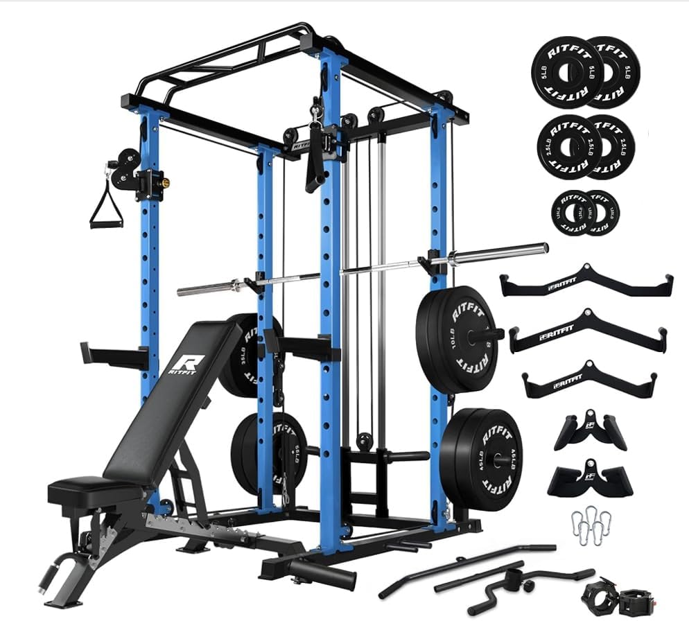 RitFit Multi-Function Squat Rack Power Cage for Home Gym