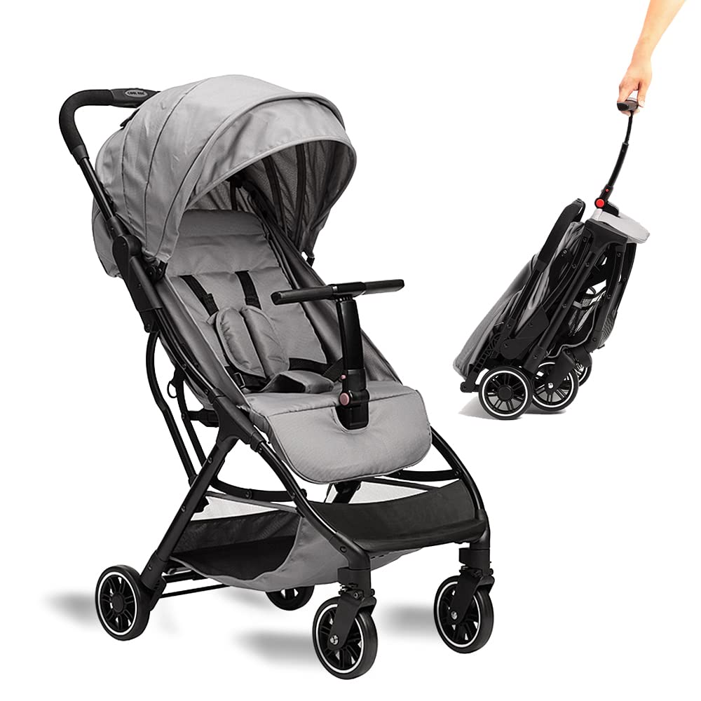 Easy-Fold Lightweight Kids Stroller in Gray