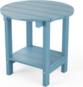 Round Outdoor Side Table Adirondack 18 in Chairside Table - Durable
