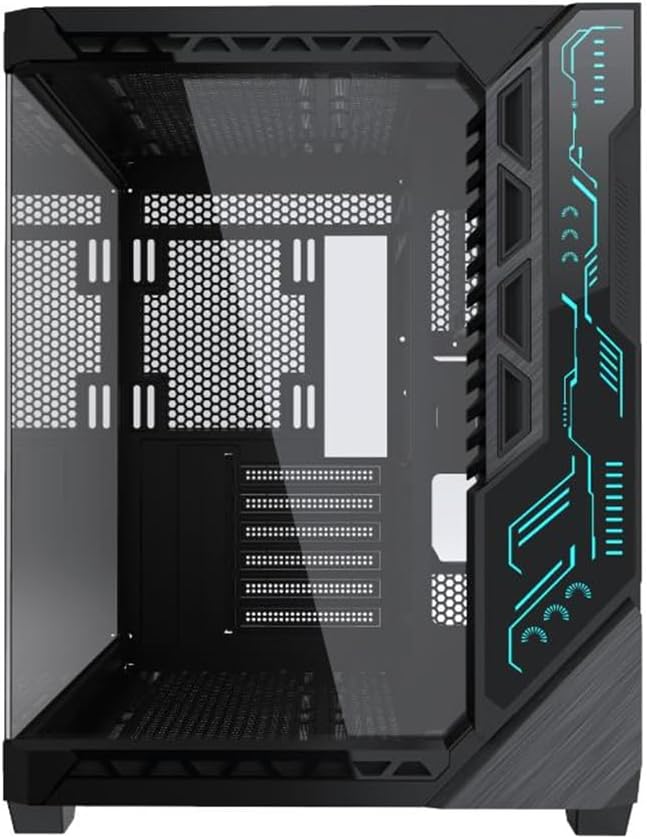 Sea View Gaming PC Case with RGB Cooling Fans and Type C Port